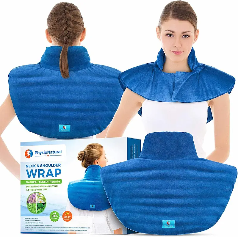 PhysioNatural Microwavable Large Neck and Shoulder Wrap
